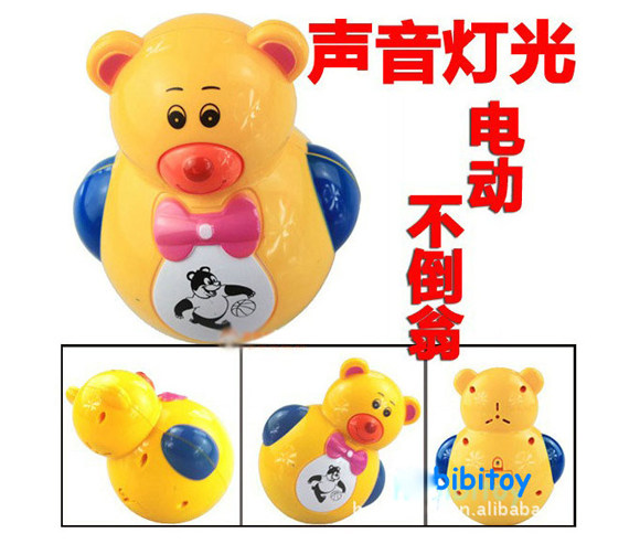 Tiger yellow bear tumbler tumbler with music lights baby baby educational toys