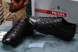  PRADA/普拉达男鞋正品代购 新款男士低帮系带休闲鞋板鞋包邮