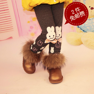  咿贝趣女童加厚加绒打底裤 女童打底裤秋冬款 儿童打底裤 女