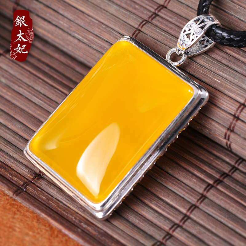 银太妃S925纯银黄玉髓吊坠复古泰银饰品镂空梅花韩版女锁骨大挂坠|msdalam kategori Aksesori/Barang Kemas Fesyen, loket/loket - dari Buy2taobao.com untuk memberikan perkhidmatan ejen Taobao profesional membeli