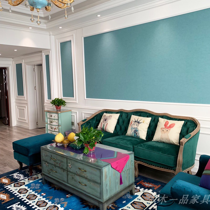 European style Wood sofa Fabric art Single Double Retro American country Small apartment Living room sofain the Residential furniture , Sofa , Sofa category - from Buy2taobao.com to provide professional Taobao agent buy service
