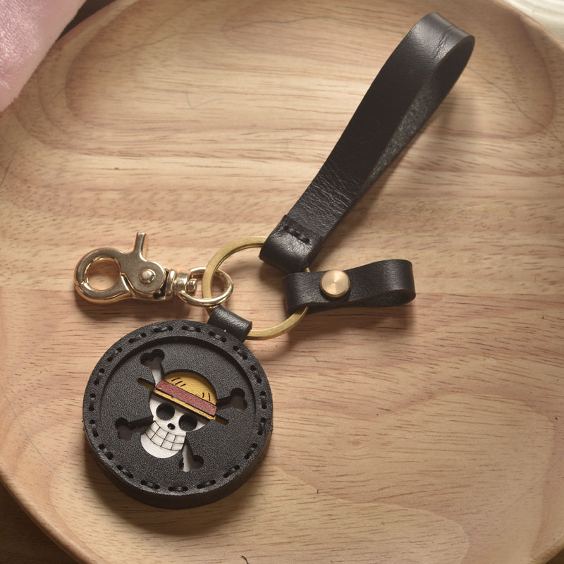 manual genuine leather cowhide Car key One Piece Monkey D Luffy Jolly Roger Bag Pendant Pendants originalityin the Festive supplies/Gift , Gift ideas , Keychain category - from Buy2taobao.com to provide professional Taobao agent buy service