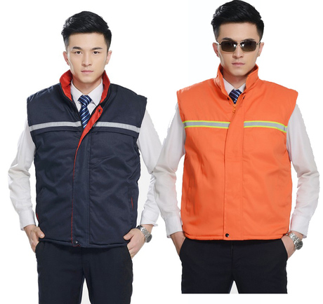 工程棉<em>马甲</em> 棉<em>马甲工作服</em> 前后加反光条棉背心