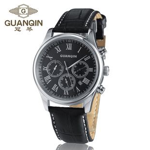  瑞士冠琴专柜正品 全自动机械表 复古皮带男士手表 防水商务男表