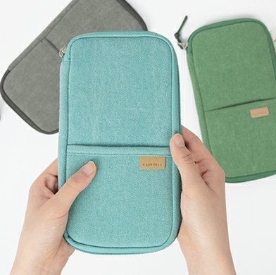 最新韩国护照包 棉麻证件包 旅行用收纳包票据
