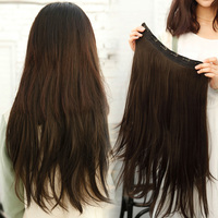 直发片假发片一片式五卡长直发接发片可<em>拉直</em>烫