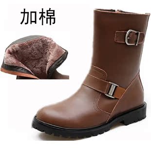  冬季潮流男士雪地靴 韩版休闲低筒时尚皮靴子高帮男靴军靴男棉鞋