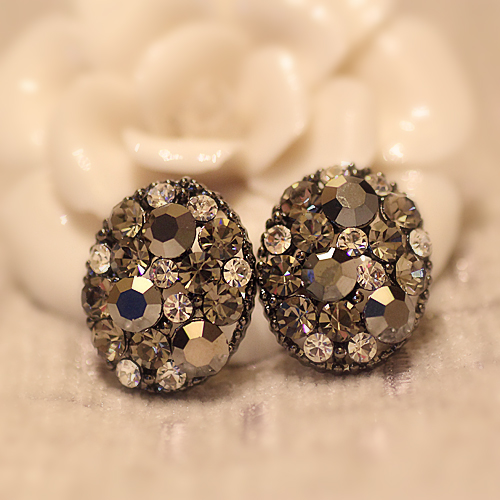 超闪枪灰色椭圆水钻...