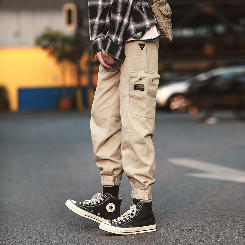 2019春秋新款ins潮牌工装裤男士宽松嘻哈hiphop束脚绑带收脚裤在类目 男装, 休闲裤中 - 来自Buy2taobao.com提供专业的淘宝代购服务