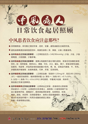 热卖新款医院科室标语海报印制 中风病人日常