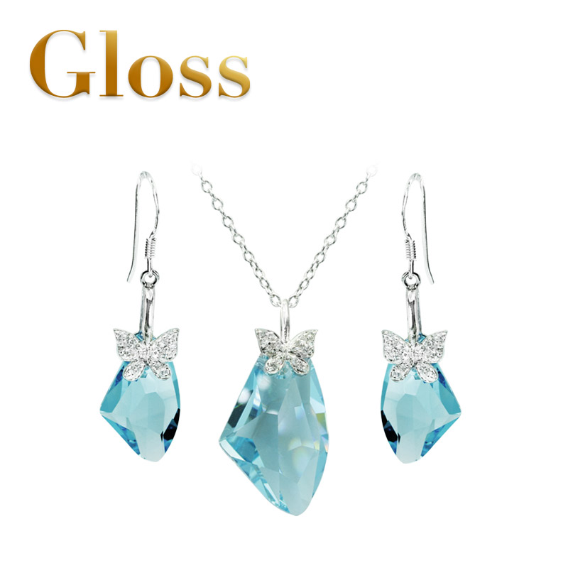 GLOSS Yi Cai Sensation Bloom Pendant suit blue element crystal Pendant lady Japan Korea Edition personalityin the Accessories/Fashion Jewelry, Necklace category - from Buy2taobao.com to provide professional Taobao agent buy service