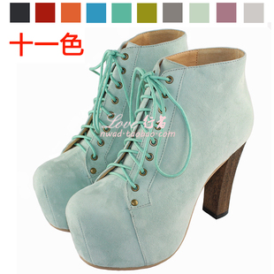  JEFFREY CAMPBELL超高粗跟防水台短靴骑士靴及裸靴单靴欧洲站女靴