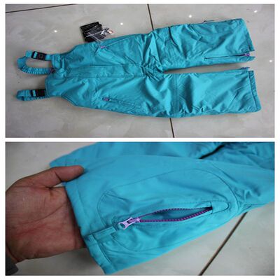 2018新款欧洲单男女儿童高腰滑雪裤大中小童防水透气压胶户外棉裤