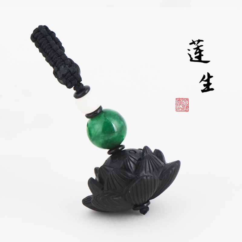 黑檀木莲花汽车钥匙扣手工雕刻白菩提根挂件绿帝皇石保平安护身符在类目 节庆用品/礼品, 创意礼品, 钥匙扣中 - 来自Buy2taobao.com提供专业的淘宝代购服务