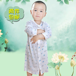  婴儿童睡袍夏哈咪奇婴儿睡衣长袍 竹纤维家居服宝宝大码空调睡衣