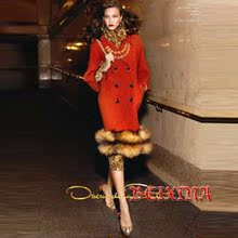 2012秋装新款 韩版大码女装显瘦中长款毛呢厚外套收腰羊绒大衣