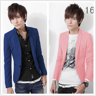  包邮秋季新品西服男装休闲西装韩版休闲西服男小西装男士外套粉红