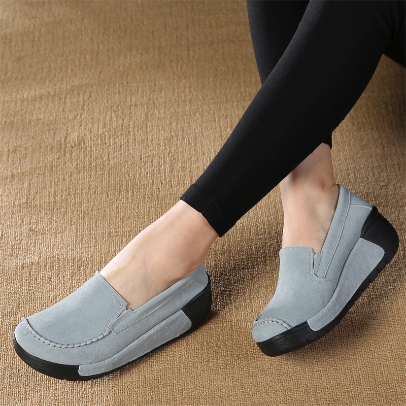Spring Korean Edition Versatile Shake shoes A pedal Lazy man The thickness of the bottom Shoe of sponge cake genuine leather Doug shoes Flat bottom leisure time Single shoesin the Women's Shoes, Low shoes category - from Buy2taobao.com to provide professional Taobao agent buy service
