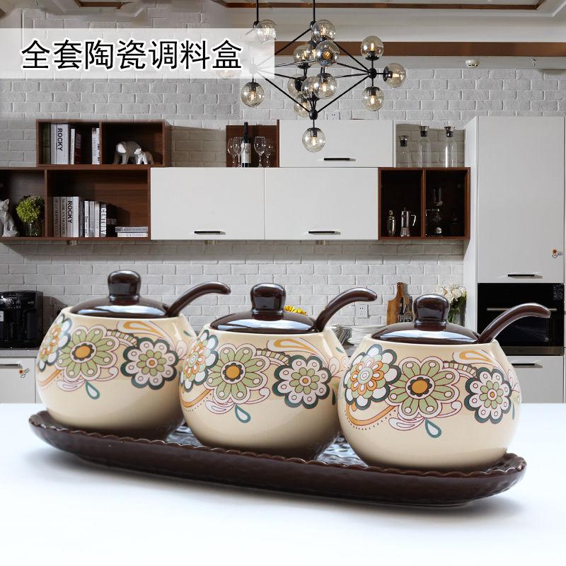 创意陶瓷调味罐三件套装厨房用具调料盒瓶盐罐欧式调料瓶套装在类目 厨房/烹饪用具, 厨用小工具/厨房储物, 储物瓶罐/厨房储物器皿, 调味瓶罐中 - 来自Buy2taobao.com提供专业的淘宝代购服务