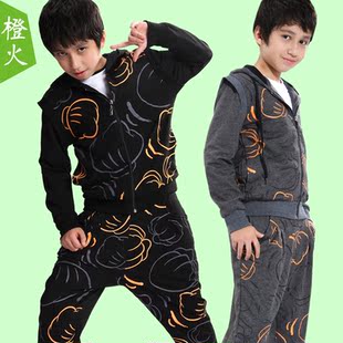  中大童装儿童运动套装男童卫衣套装春装新款男孩子哈伦裤套装