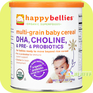  DHA+益生菌 禧贝Happy Baby Bellies有机高铁混合米粉 3段/8个月