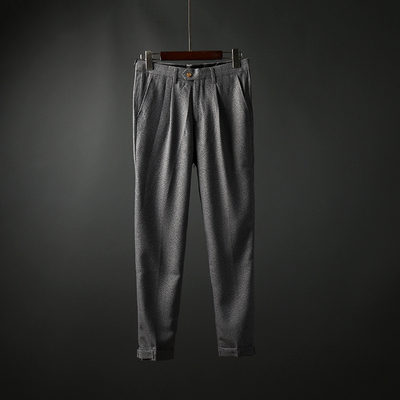 休闲男装 青年男士纯色直筒商务休闲裤新品男长裤西裤百搭801