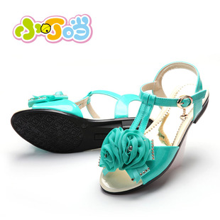  小叮当 童鞋女童凉鞋夏季新款儿童鞋鱼嘴绣花公主凉鞋DB3572