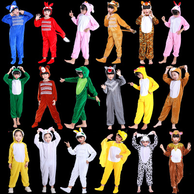 儿童动物演出服装幼儿园表演服大灰狼老虎青蛙小鸡小兔子老鼠衣服