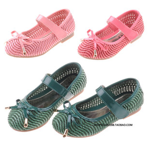  韩版正品童鞋时尚编织镂空单鞋儿童凉鞋公主鞋透气女童皮鞋特