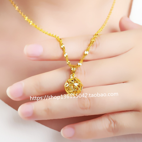 金猪项链女款沙金简约时尚镂空转运珠吊坠短款锁骨项链女生送闺蜜在类目 饰品/流行首饰/时尚饰品新, 项坠/吊坠中 - 来自Buy2taobao.com提供专业的淘宝代购服务