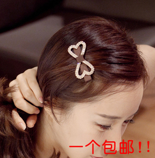  b0176韩国饰品进口代购满钻蝴蝶结皇冠边夹发夹刘海夹夹女卡子闪