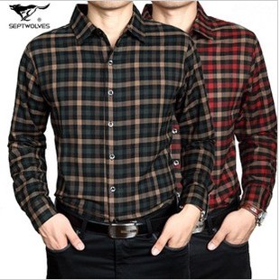  年七匹狼正品春装男装长袖衬衫 条纹纯棉商务上衣 免烫衬衣