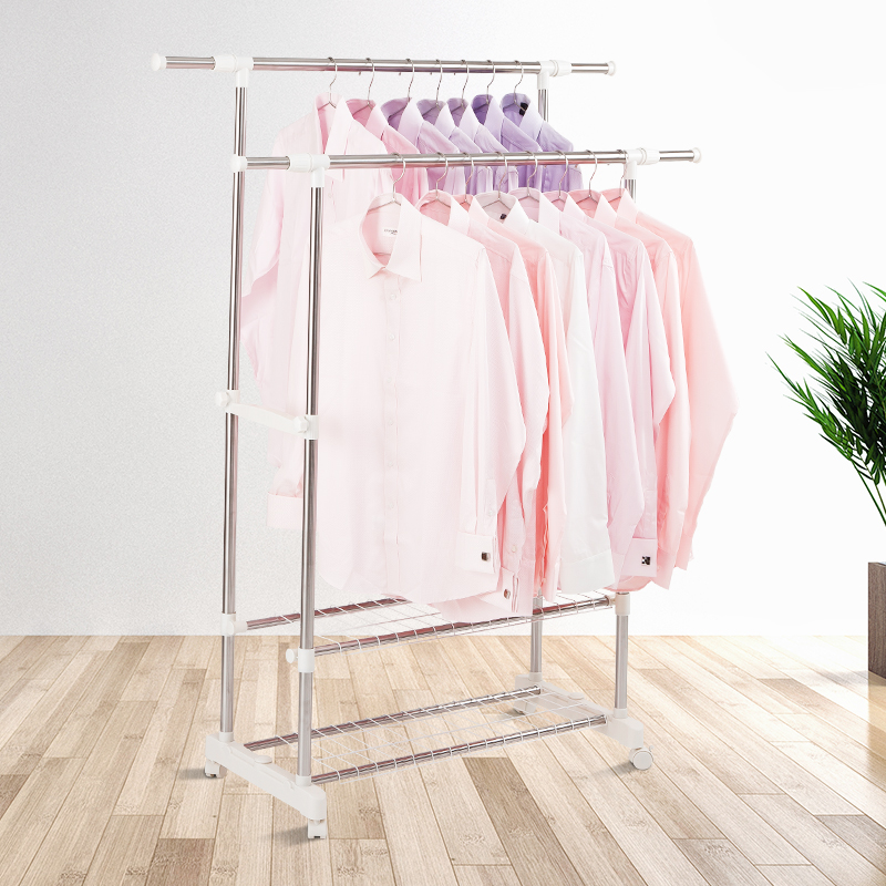 Clothes hanger to ground Double pole bedroom balcony household Clothes hanger Stainless steel Lifting Telescoping Clothes hangerin the Storage consolidation , Wash clothing/Sun/Care Products , Landmark/Lift drying racks category - from Buy2taobao.com to provide professional Taobao agent buy service