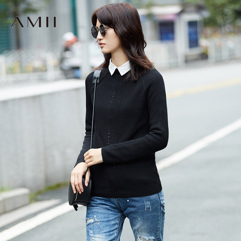 艾米amii女装旗舰套头毛衣女2018秋冬新amll插肩袖镂空打底针织衫在类目 女装/女士精品, 毛衣中 - 来自Buy2taobao.com提供专业的淘宝代购服务