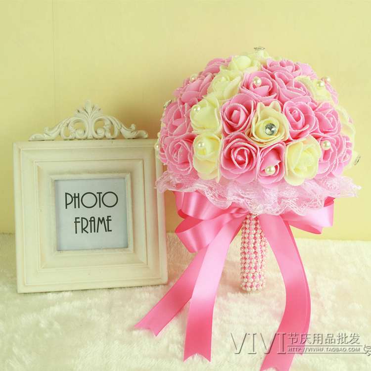 結婚婚慶喜慶用品 韓式新娘婚禮仿真手捧花新娘捧花在類目 鮮花速遞/花卉仿真/綠植園藝, 婚禮鮮花布置, 新娘手捧花中 - 來自Buy2taobao.com提供專業的淘寶代購服務