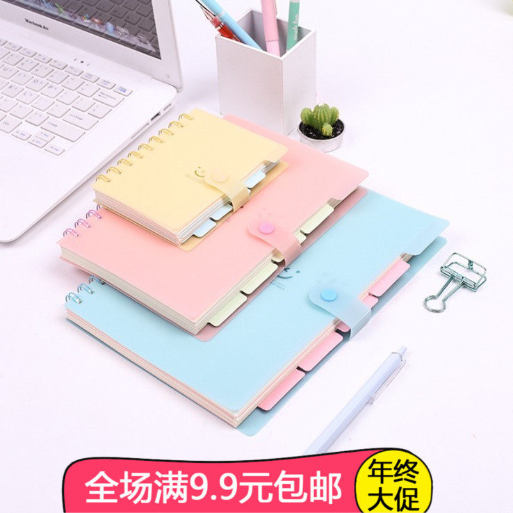 韩国创意文具学生侧翻活页线圈本科目笔记本子办公商务便携记事本