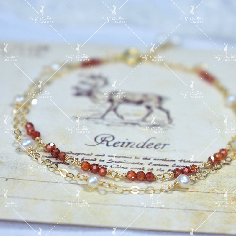 Armbands | Deerlet Original Pomegranate Zirconium Diamond natural freshwater Pearl Twine Imported 14K Gold braceletin the Accessories/Fashion Jewelry, Bracelets category - from Buy2taobao.com to provide professional Taobao agent buy service