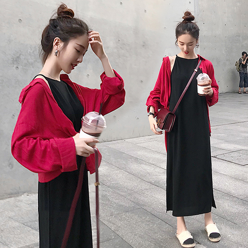 孕妇春装套装时尚款2019新款中长款潮妈孕妇连衣裙子春季两件套装|ruв категории Всё для беременных и кормящих, материнство, платье - от Buy2taobao.com для оказания профессиональной услуги покупки агента Taobao