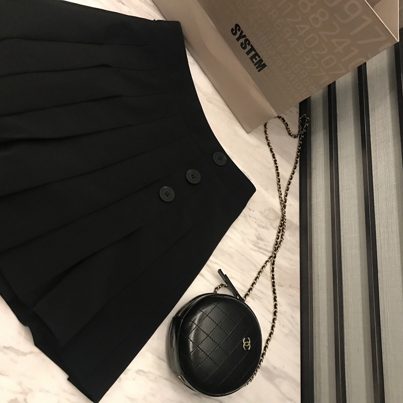 珍珍家 定制2019春装新款黑色百搭纽扣百褶裙韩版学院风半身裙女|msdalam kategori Butik wanita / wanita, skirt - dari Buy2taobao.com untuk memberikan perkhidmatan ejen Taobao profesional membeli