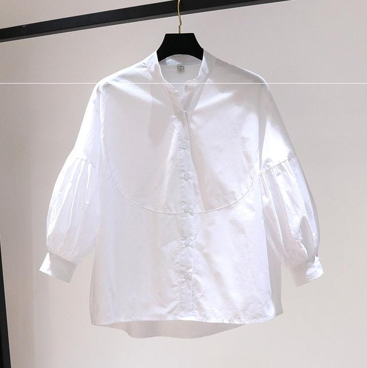 2018 summer new pattern Korean Edition Versatile bishop sleeve shirt Short sleeved student Show thin Simplicity Easy shirtin the Women's clothing/Boutique , Shirt category - from Buy2taobao.com to provide professional Taobao agent buy service