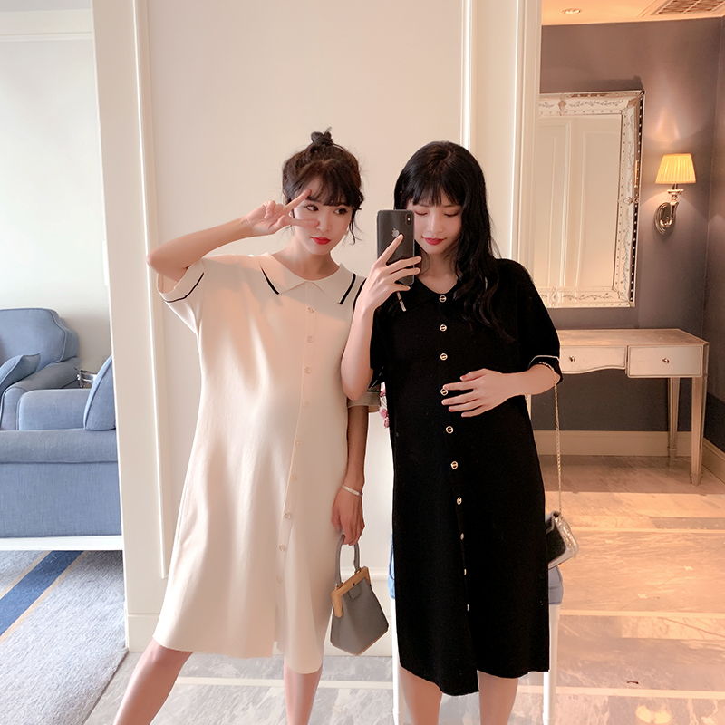 孕妇夏装2019新款时尚纯棉怀孕期外出仙女洋气长裙过膝孕妇连衣裙在类目 孕妇装/孕产妇用品/营养, 孕妇装, 连衣裙中 - 来自Buy2taobao.com提供专业的淘宝代购服务
