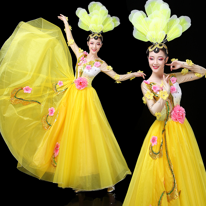 Opening dance Swing dance costume 2019 new pattern modern atmosphere large Dancers longuette Chinese stylein the Women's clothing/Boutique , Costume/National costume/Stage costumes , National costume/Costumes category - from Buy2taobao.com to provide professional Taobao agent buy service