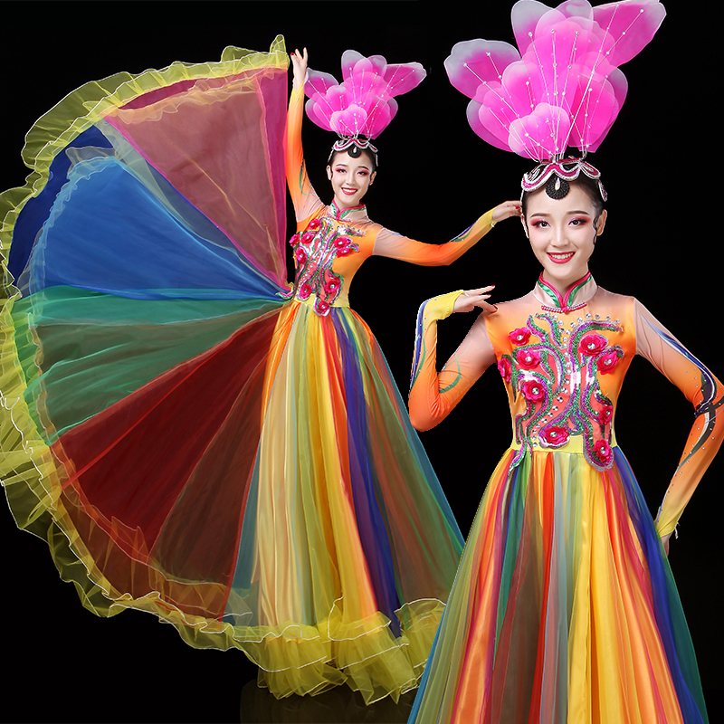 square dance Long dress 2019 new pattern Classical dance clothing stage Dancers Opening dance costumein the Women's clothing/Boutique , Costume/National costume/Stage costumes , National costume/Costumes category - from Buy2taobao.com to provide professional Taobao agent buy service
