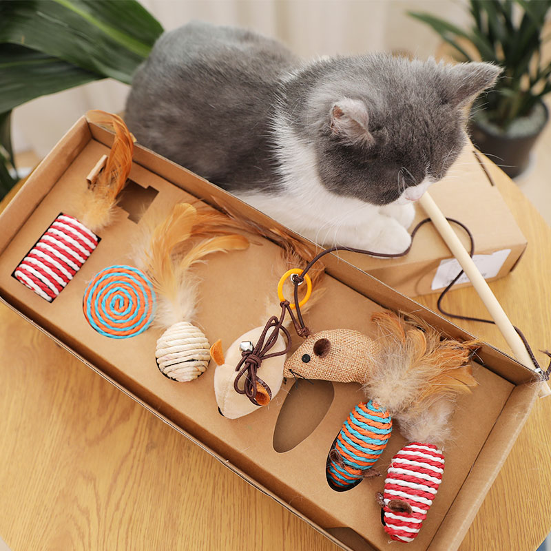 猫咪玩具逗猫棒套装星期礼盒木质逗猫棒小猫玩具羽毛铃铛老鼠包邮|ruв категории животное/Животное питание и принадлежностей, кошка/собака игрушка, дразнить кошка стержень - от Buy2taobao.com для оказания профессиональной услуги покупки агента Taobao