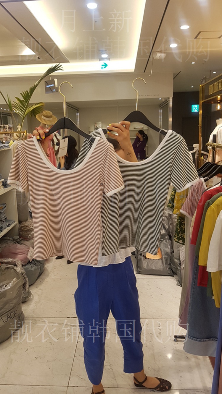 韩国东大门代购BOUTIQUE SEOUL 女士条纹简洁T恤衫左/右色均码|ruв категории Всё для беременных и кормящих, материнство, футболка - от Buy2taobao.com для оказания профессиональной услуги покупки агента Taobao