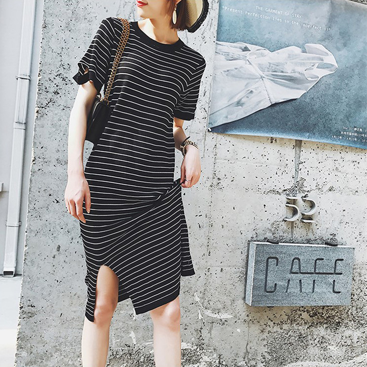 stripe Silk linen Nursing clothes go out Freaky Short sleeved Mid length version Versatile Show thin postpartum lactation Dressin the Maternity/Maternal supplies/Nutrition , Tracksuit/Nursing equipment/Autumn clothes , Home skirts category - from Buy2taobao.com to provide professional Taobao agent buy service