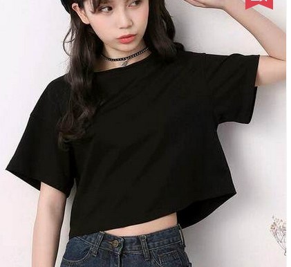 Navel Korean coat Short t-shirts Short sleeved Easy Simplicity white Paige Navel Little Neck T-shirtin the Women's clothing/Boutique , T-shirt category - from Buy2taobao.com to provide professional Taobao agent buy service