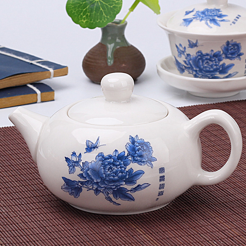 玉瓷茶壶-富贵牡丹 茶具 茶杯茶碗快客杯三才碗茶壶大号汝窑在类目 餐饮具, 茶具, 功夫茶具中 - 来自Buy2taobao.com提供专业的淘宝代购服务