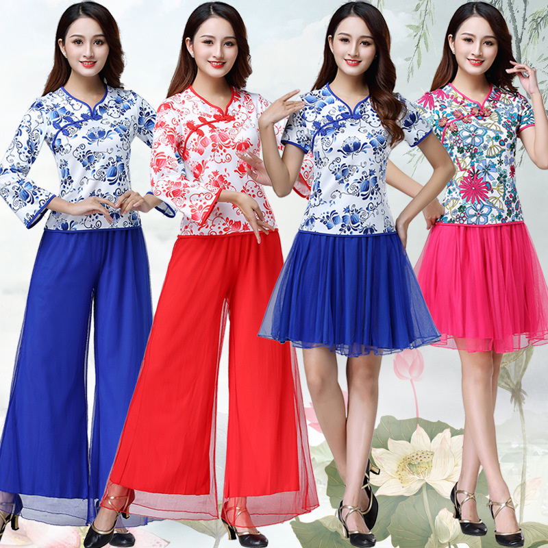杨丽萍广场舞服装套装2019运动中老年女舞蹈演出服春夏鬼步舞衣服|msdalam kategori sukan/Yoga/kecergasan/bekalan peminat, Dance/Aerobik/Gymnastics, Tarian Square, Square Dance Set - dari Buy2taobao.com untuk memberikan perkhidmatan ejen Taobao profesional membeli