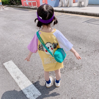 女童夏装T恤2020新款可爱宝宝女孩儿童短袖连衣裙小童中长款T恤裙